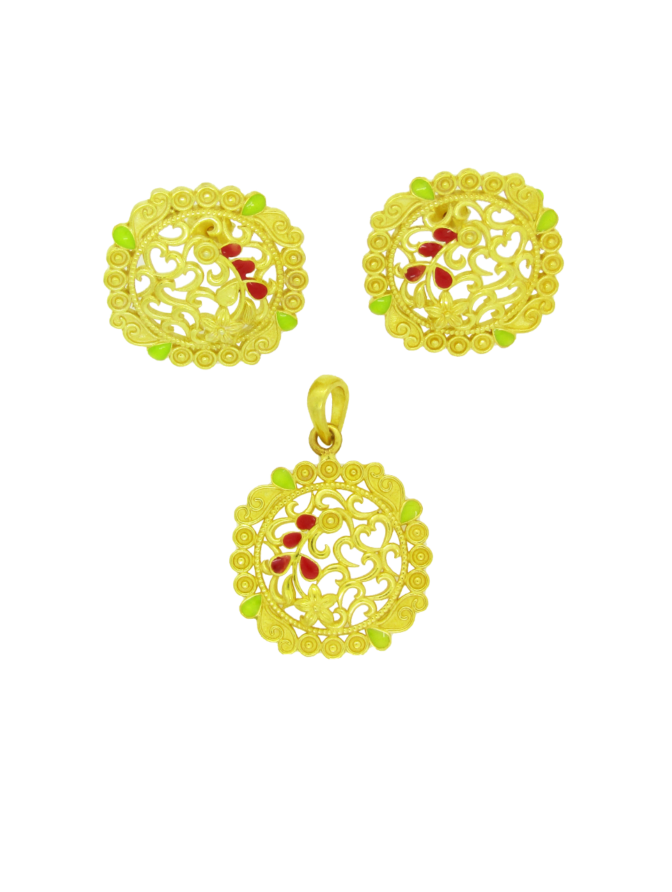 Buy quality Sparkling Moments Diamond Pendant & Earrings Set in Bardoli
